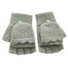 Flush of Dawn Winter Wool Gloves Women Convertible Fingerless Gloves Thickened Warm Fleece Knitted Gloves Touchscreen Knit Gloves (Gray green) view 1