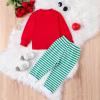 Big/Little Brother Big/Little Sister Matching Outfit Crewneck Sweatshirt Striped Pants Toddler Christmas Clothes (Striped Litter Sister, 2-3 Years) view 3