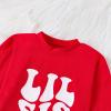 Big/Little Brother Big/Little Sister Matching Outfit Crewneck Sweatshirt Striped Pants Toddler Christmas Clothes (Striped Litter Sister, 2-3 Years) view 4