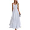 DKZQQ Bridesmaid Dresses for Women White Chiffon Sequin Spaghetti Straps V Neck Formal Dresses Size 2 view 1