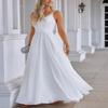 DKZQQ Bridesmaid Dresses for Women White Chiffon Sequin Spaghetti Straps V Neck Formal Dresses Size 2 view 4
