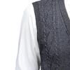 Men's V-Neck Button Up Vest Sleeveless Casual Knitwear Ribbed Knit Slim Fit Cardigan with Pocket (Large,Dark Gray) view 3