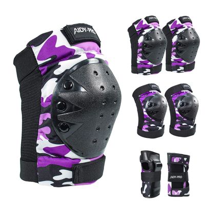 AIDY-PRO Kids Knee Pads and Elbow Pads Set Skateboard Protective Gear, 6 in 1 Knee Guards Kids Wrist Guards for Roller Skating Skateboarding Biking Pink