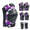 AIDY-PRO Kids Knee Pads and Elbow Pads Set Skateboard Protective Gear, 6 in 1 Knee Guards Kids Wrist Guards for Roller Skating Skateboarding Biking Pink view 1