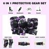AIDY-PRO Kids Knee Pads and Elbow Pads Set Skateboard Protective Gear, 6 in 1 Knee Guards Kids Wrist Guards for Roller Skating Skateboarding Biking Pink view 2