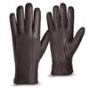 MGGMOKAY Mens Leather Gloves Sheepskin Winter Gloves with Cashmere Lined,Brown,S view 1