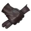 MGGMOKAY Mens Leather Gloves Sheepskin Winter Gloves with Cashmere Lined,Brown,S view 2