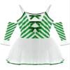 HULIJA Women Xmas Candy Cane Leotard Spaghetti Straps Bowknot Tutu Dress Figure Ice Skating Dance Unitard Green 3X-Large view 3