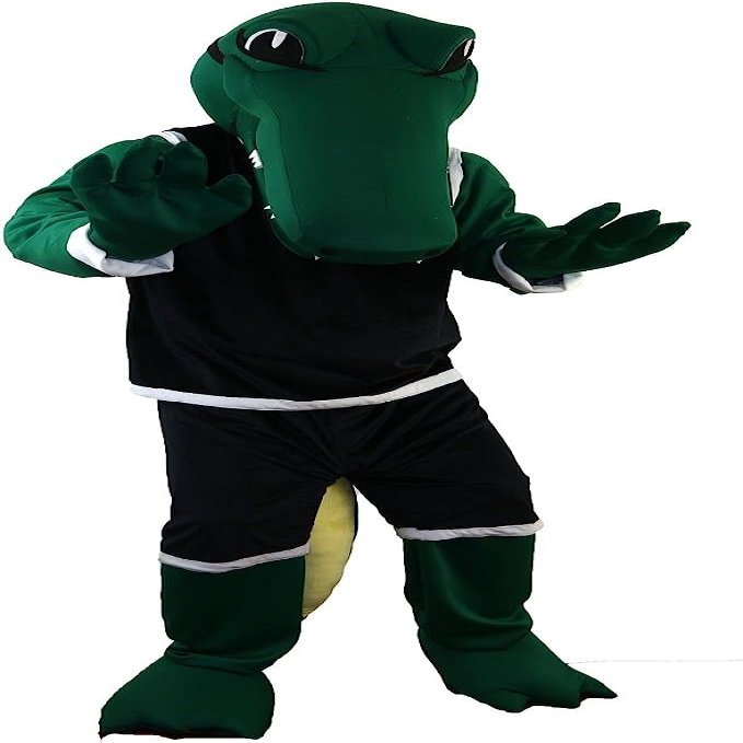 Crocodile Mascot Costume Adult Size for Men & Women with Built-in Fan Inside the Head