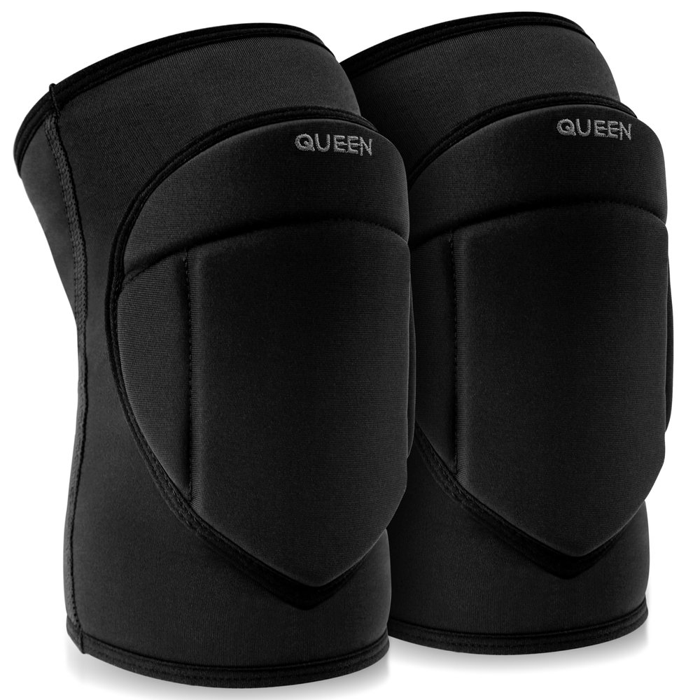 Queen Wear Volleyball Knee Pads for Men and Women  Perfect Protection for Indoor Sports, Ballet, Modern Dance  Sleek Black 4Pro (XXL)