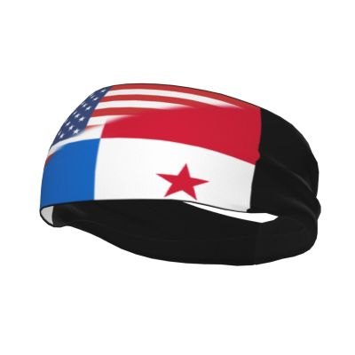 American Panama Flag Sports Headband for Men Women Unisex Workout Sweat Band Fitness Stretchy for Gym Athletic Running Cycling Basketball Yoga