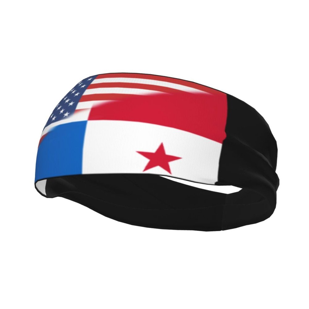 American Panama Flag Sports Headband for Men Women Unisex Workout Sweat Band Fitness Stretchy for Gym Athletic Running Cycling Basketball Yoga