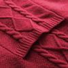 Men's V-Neck Button Up Vest Male Sleeveless Casual Sweater Knitwear Ribbed Knit Slim Fit Cardigan with Pocket (Large,Red) view 2