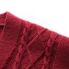 Men's V-Neck Button Up Vest Male Sleeveless Casual Sweater Knitwear Ribbed Knit Slim Fit Cardigan with Pocket (Large,Red) view 4