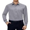 Alimens & Gentle Grey Dress Shirt Men Stretch Long Sleeve Wrinkle Free Regular Fit Formal Casual Prom Party Button Down Shirt view 1
