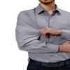 Alimens & Gentle Grey Dress Shirt Men Stretch Long Sleeve Wrinkle Free Regular Fit Formal Casual Prom Party Button Down Shirt view 3