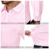Alimens & Gentle Mens Dress Shirts 4-Way Stretch Long Sleeve Collared Casual Solid Wedding Dating Button Down Shirt Pink view 4