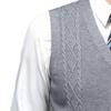 Men's V-Neck Button Up Vest Male Sleeveless Casual Sweater Knitwear Ribbed Knit Slim Fit Cardigan with Pocket (Medium,Gray) view 3