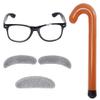 Dxhycc Old Man Costume for Grandpa Dress Up Accessories Including Glasses Inflatable Cane Moustache and Eyebrows Set
