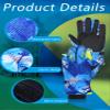 Bencailor 6 Pairs Kids Winter Gloves Waterproof Ski Glove Boy Girl Warm Snow Snowboard Mittens for Cold Unisex(Red Blue Dark Pink Gray Custom Green Custom Black,8-12 Years,Fashion,Marble) view 4