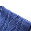 Men's V-Neck Button Up Vest Male Sleeveless Casual Sweater Knitwear Ribbed Knit Slim Fit Cardigan with Pocket (XX-Large,Blue) view 3