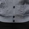 Men's V-Neck Button Up Vest Male Sleeveless Casual Sweater Knitwear Ribbed Knit Slim Fit Cardigan with Pocket (X-Large,Gray) view 4