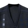 Men's Vest Cardigan Male V-Neck Button Up Sleeveless Sweater Man Plaid Slim Fit Casual Knitwear (Medium,Black) view 4