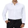 Alimens & Gentle Mens Dress Shirts 4-Way Stretch Long Sleeve Collared Casual Solid Wedding Dating Button Down Shirt White view 1