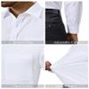 Alimens & Gentle Mens Dress Shirts 4-Way Stretch Long Sleeve Collared Casual Solid Wedding Dating Button Down Shirt White view 4