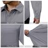 Alimens & Gentle Dress Shirts for Men Grey Long Sleeve Stretch Button Down Shirt Regular Fit Collared Casual Formal Shirt view 4