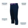 Augusta Sportswear Girls Gamer Classic Softball Pant Navy M view 4