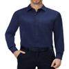Alimens & Gentle Mens Long Sleeve Dress Shirts Navy Blue Stretch Wrinkle Free Business Casual Button Up Shirt with Pocket view 1