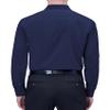 Alimens & Gentle Mens Long Sleeve Dress Shirts Navy Blue Stretch Wrinkle Free Business Casual Button Up Shirt with Pocket view 2