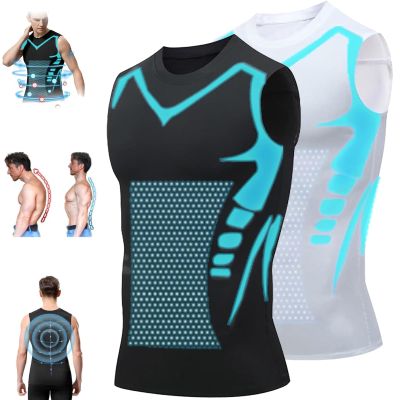 lunhaifi Zemanva Correction Vest, Ionic Shaping Sleeveless Shirt, menionic Tourmaline Posture Corrector Shaping Vest (F,2XL)