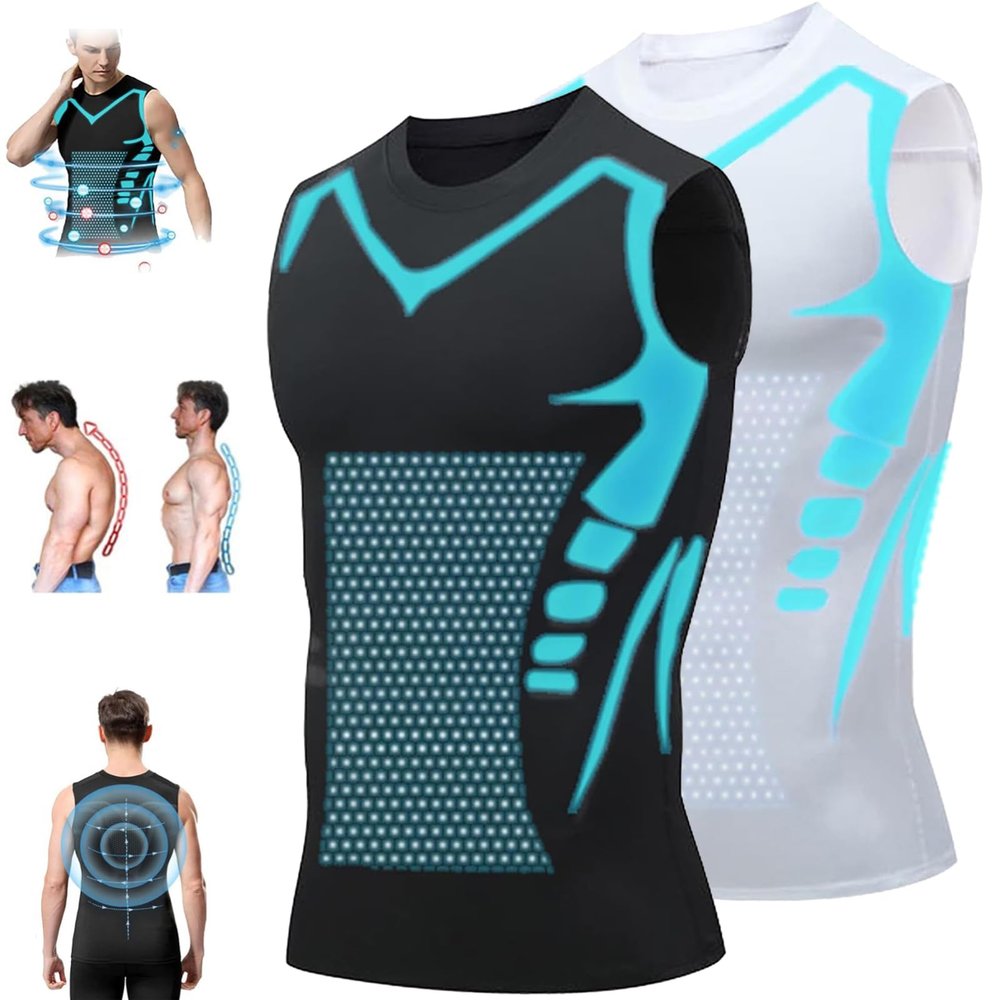 lunhaifi Zemanva Correction Vest, Ionic Shaping Sleeveless Shirt, menionic Tourmaline Posture Corrector Shaping Vest (F,2XL)