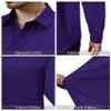 Alimens & Gentle Purple Dress Shirt Men Long Sleeve Wrinkle Free Regular Fit Business Casual Button Up Shirt with Pocket view 4