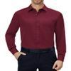 Alimens & Gentle Maroon Dress Shirt Men Stretch Wrinkle Free Long Sleeve Collared Formal Casual Button Down Shirt with Pocket view 1