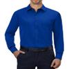 Alimens & Gentle Dress Shirts for Men Royal Blue Long Sleeve Stretch Wrinkle Free Regular Fit Prom Wedding Button Up Shirt view 1