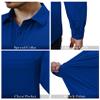 Alimens & Gentle Dress Shirts for Men Royal Blue Long Sleeve Stretch Wrinkle Free Regular Fit Prom Wedding Button Up Shirt view 4