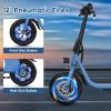 RIDWIND Electric Scooter with Seat for Adults, 450W Motor Foldable E Scooter for Adults with LCD Display,15.5MPH, 20 Miles Range, Max Load 265LB, UL2277 Certificate, Blue view 4