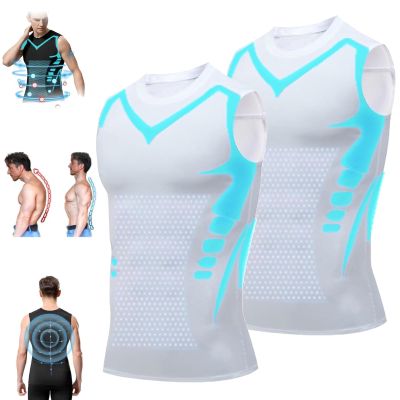 lunhaifi Zemanva Correction Vest, Ionic Shaping Sleeveless Shirt, menionic Tourmaline Posture Corrector Shaping Vest (C,XL)