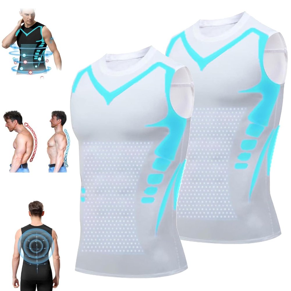 lunhaifi Zemanva Correction Vest, Ionic Shaping Sleeveless Shirt, menionic Tourmaline Posture Corrector Shaping Vest (C,XL)