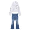 Agoky Girl's Playwear Set 2Pcs Fashion Clothes Crop Tops with Jeans Suit Casual Clothing Sets 6-16 Years Grey 10 Years view 3