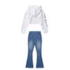 Agoky Girl's Playwear Set 2Pcs Fashion Clothes Crop Tops with Jeans Suit Casual Clothing Sets 6-16 Years Grey 10 Years view 4