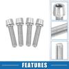 A ABSOPRO Tapered Bolts Screws for MTB Bike Bicycle Stem Durable M5x20mm Socket Head Cap Bolts Screws Nuts Steel Silver Tone (Set of 20) view 3