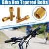 A ABSOPRO Tapered Bolts Screws for MTB Bike Bicycle Stem Durable M5x20mm Socket Head Cap Bolts Screws Nuts Steel Gold Tone (Set of 10) view 2