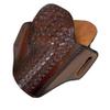 Leather Belt Holster fits Ruger GP100 or SP101, Basket Weave Handcrafted, Fast Draw, Right Handed, PulsarHolster (Brown, GP100 3" Barrel) view 4