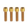 A ABSOPRO Tapered Bolts Screws for MTB BMX Bike Bicycle Road Bike Stem Durable M5x20mm Socket Handlebar Seatpost Head Cap Bolts Disc Brake Chainring Screws Nuts Steel Gold Tone (Set of 4) view 1