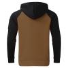 Sweatshirts for Men Trendy Color Block Hoodies Fleece Long Sleeve Hooded Pullover Casual Patchwork Tops with Pocket Zip Hoodies For Men Black Crewneck Sweatshirt Womans Clothing,(A-Khaki,M) view 3
