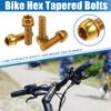 A ABSOPRO Tapered Bolts Screws for MTB Bike Bicycle Stem Durable M6x20mm Socket Head Cap Bolts Screws Nuts Steel Gold Tone (Set of 10) view 2